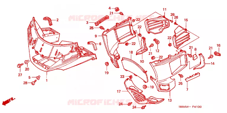 CARENAGE Honda MOTO 1500 GOLD-WING 1998  GL1500SEW
