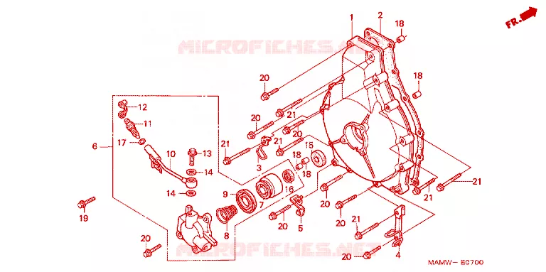CARTER D'EMBRAYAGE Honda MOTO 1500 GOLD-WING 1998  GL1500SEW