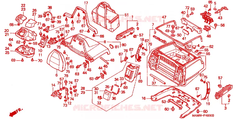 COFFRE Honda MOTO 1500 GOLD-WING 1998  GL1500SEW