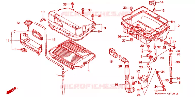 FILTRE A AIR Honda MOTO 1500 GOLD-WING 1998  GL1500SEW