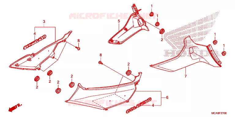 COUVERCLES LATERAUX Honda MOTO 1800 GOLD-WING 2012  GL1800C