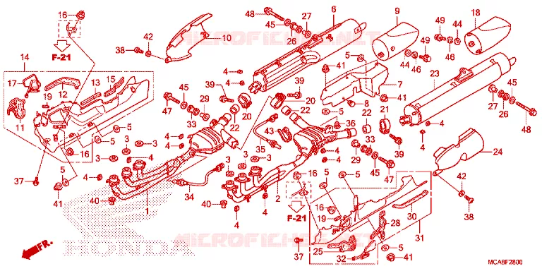 SILENCIEUX D'ECHAPPEMENT Honda MOTO 1800 GOLD-WING 2012  GL1800C