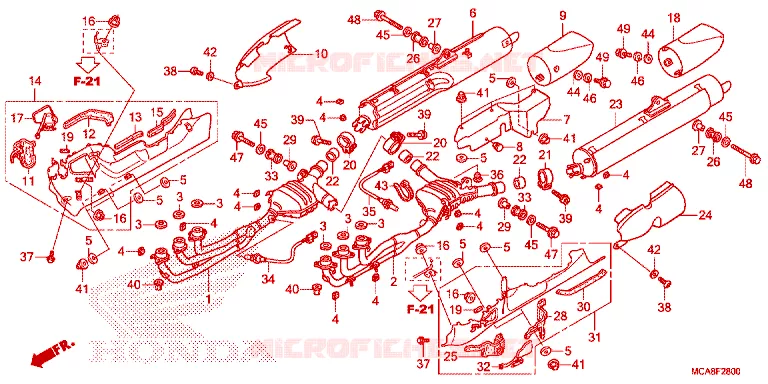 SILENCIEUX D'ECHAPPEMENT Honda MOTO 1800 GOLD-WING 2012  GL1800C