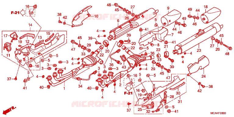 SILENCIEUX D'ECHAPPEMENT Honda MOTO 1800 GOLD-WING 2017  GL1800H