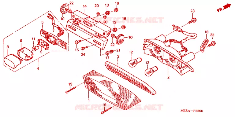 FEU ARRIERE Honda MOTO 600 SHADOW 2002  VT600CD2