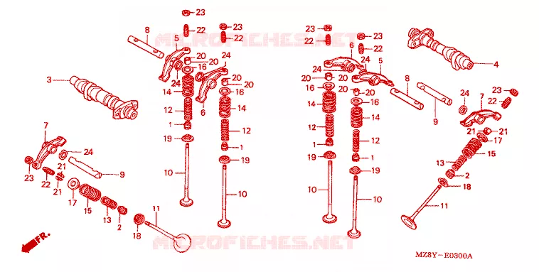 ARBRE A CAMES - SOUPAPE Honda MOTO 600 SHADOW 2000  VT600CD2Y