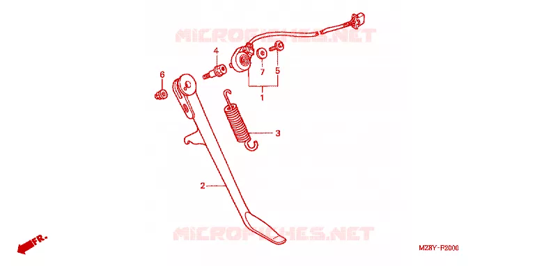 BEQUILLE LATERALE Honda MOTO 600 SHADOW 2000  VT600CD2Y