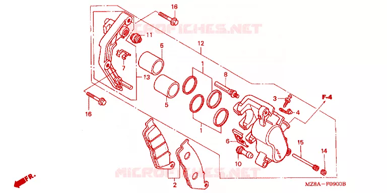 ETRIER DE FREIN AVANT Honda MOTO 600 SHADOW 2003  VT600CD3