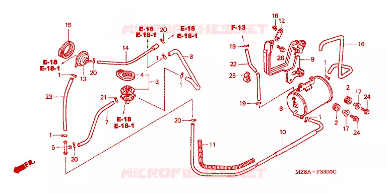 RESERVOIR DE RECYCLAGE DES GAZ Honda MOTO 600 SHADOW 2003  VT600CD3