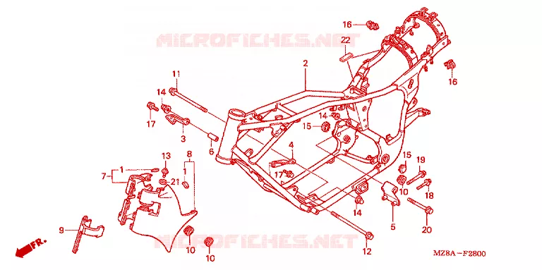 CADRE Honda MOTO 600 SHADOW 2004  VT600CD4