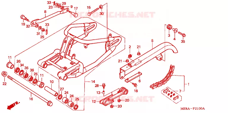BRAS OSCILLANT Honda MOTO 600 SHADOW 2004  VT600CD4