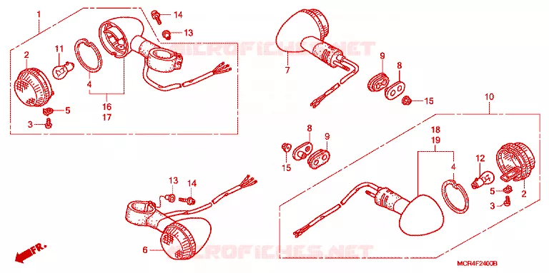 CLIGNOTANT Honda MOTO 750 SHADOW 2002  VT750DC2_A