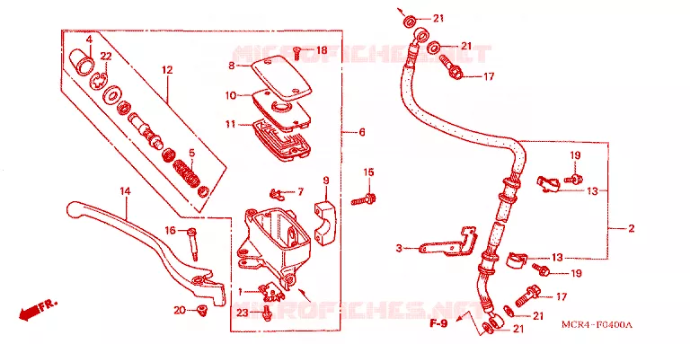 MAITRE CYLINDRE DE FREIN AVANT Honda MOTO 750 SHADOW 2002  VT750DC2_A