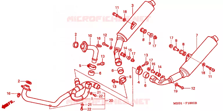 SILENCIEUX D'ECHAPPEMENT Honda MOTO 1000 VTR 2003  VTR1000F3_J