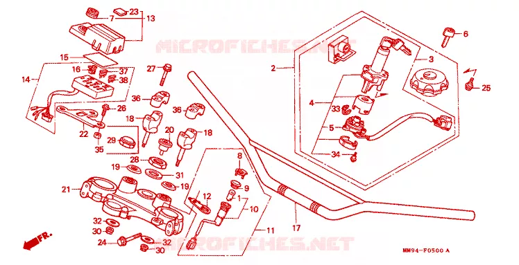 GUIDON Honda MOTO 600 TRANSALP 1990  XL600VL_A