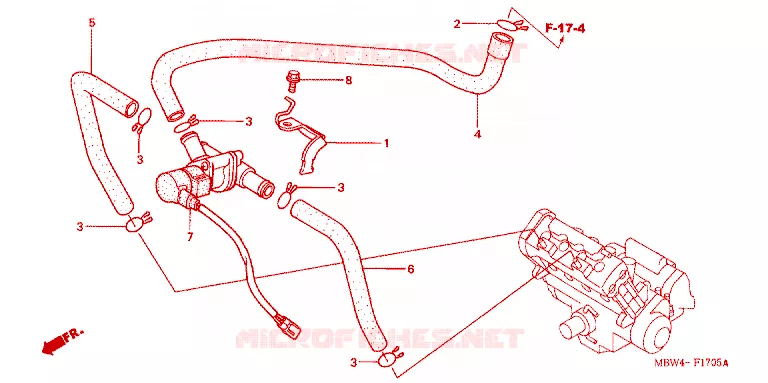 COMMANDE INJECTION D'AIR SOUPAPE Honda MOTO 600 CBR 2001  CBR600F41