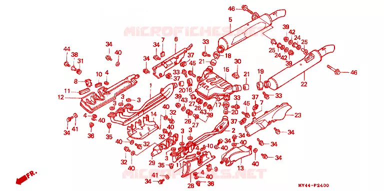 SILENCIEUX D'ECHAPPEMENT Honda MOTO 1500 GOLD-WING 1992  GL1500IN