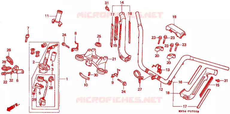 GUIDON Honda MOTO 1500 GOLD-WING 1990  GL1500IL