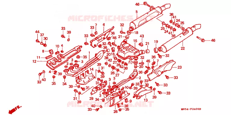 SILENCIEUX D'ECHAPPEMENT Honda MOTO 1500 GOLD-WING 1990  GL1500IL