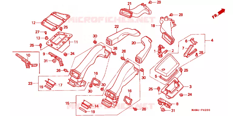 CONDUIT D'AIR Honda MOTO 1500 GOLD-WING 1996  GL1500SET