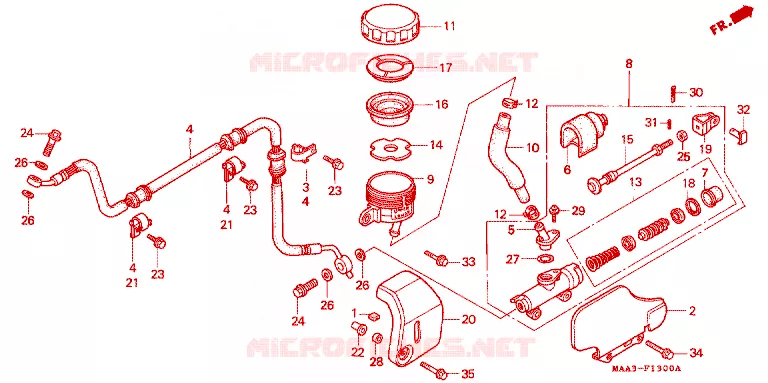 MAITRE-CYLINDRE DE FREIN ARRIERE Honda MOTO 1100 SHADOW 1995  VT1100C2S