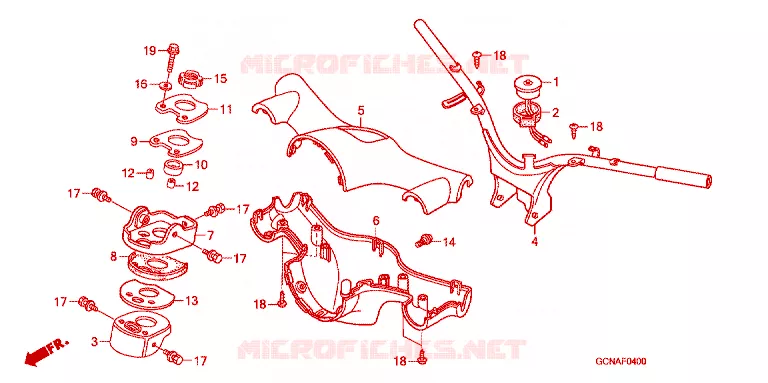 GUIDON - CARENAGE Honda SCOOTER 50 C50 2016  C50LMG