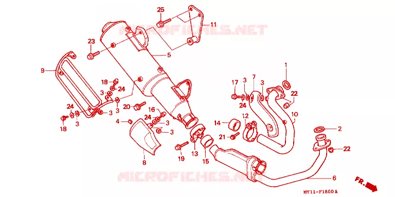 SILENCIEUX D'ECHAPPEMENT Honda MOTO 750 AFRICA-TWIN 2000  XRV750Y_II