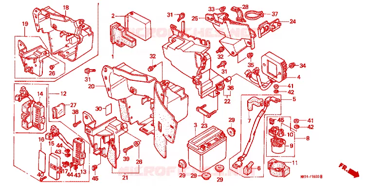 BATTERIE Honda MOTO 600 SHADOW 1994  VT600CDR