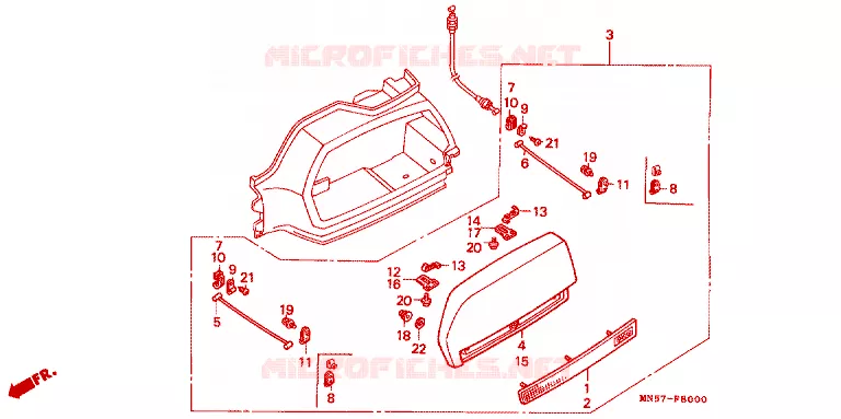 COUVERCLE DE VALISE Honda MOTO 1500 GOLD-WING 1990  GL1500SEL