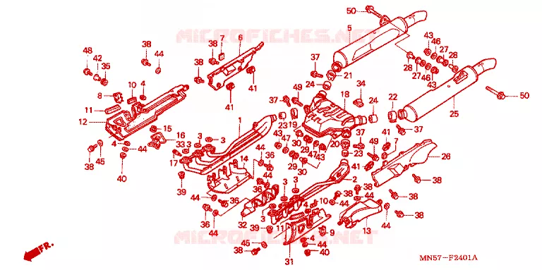 SILENCIEUX D'ECHAPPEMENT Honda MOTO 1500 GOLD-WING 1990  GL1500SEL