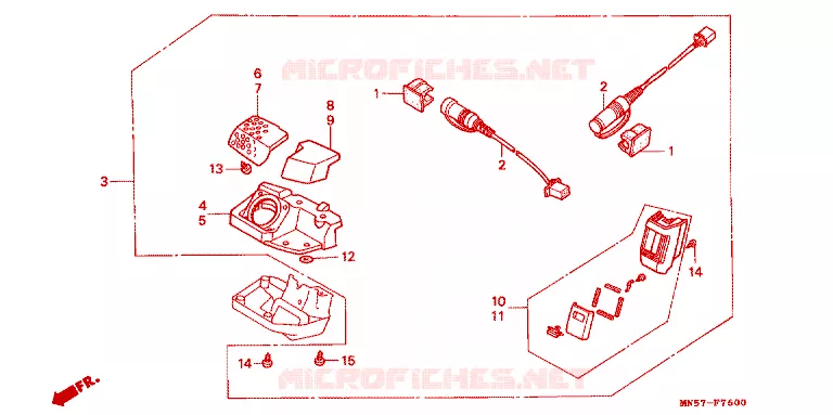 VIDE POCHE - PRISE MICRO Honda MOTO 1500 GOLD-WING 1990  GL1500SEL