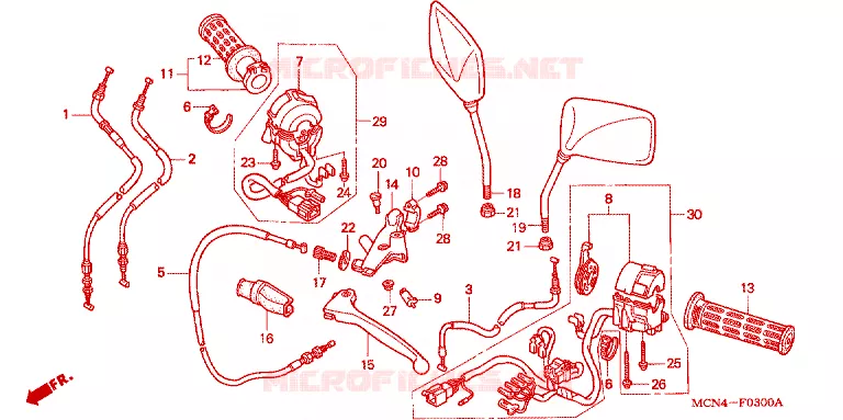 COMMODOS - POIGNEES Honda MOTO 750 CB 2003  CB7503