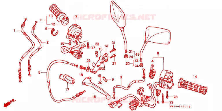 COMMODOS - POIGNEES Honda MOTO 750 CB 1997  CB750V