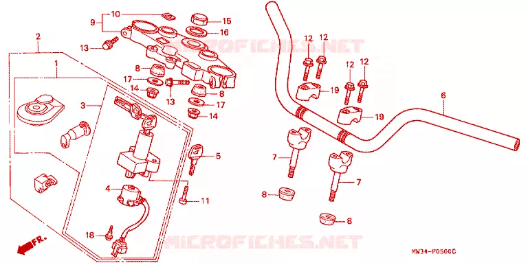GUIDON Honda MOTO 750 CB 1997  CB750V