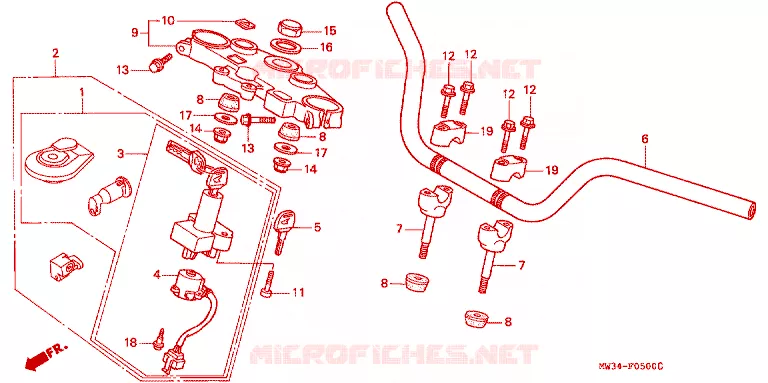 GUIDON Honda MOTO 750 CB 1998  CB750W