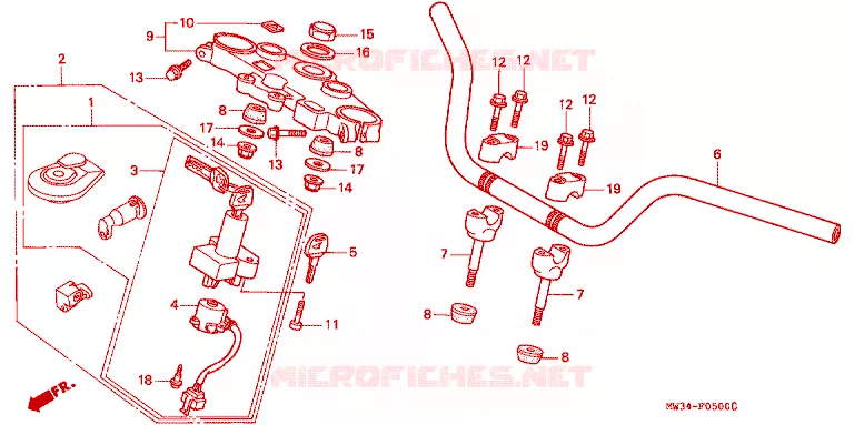 GUIDON Honda MOTO 750 CB 1998  CB750W