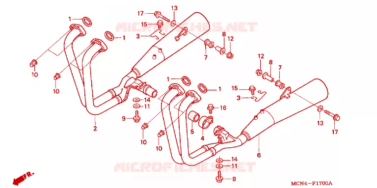 SILENCIEUX D'ECHAPPEMENT Honda MOTO 750 CB 2000  CB750Y
