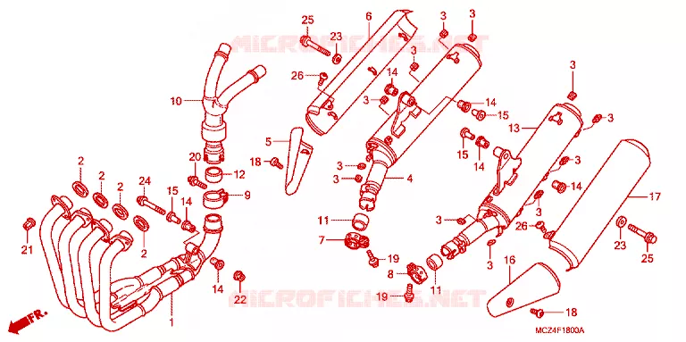 SILENCIEUX D'ECHAPPEMENT Honda MOTO 900 HORNET 2004  CB900F4