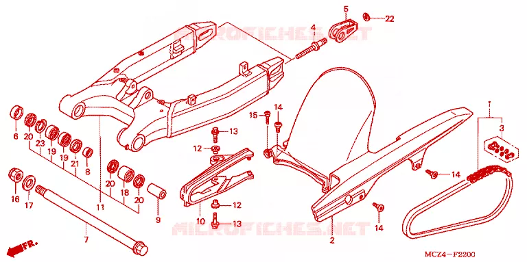 BRAS OSCILLANT Honda MOTO 900 HORNET 2004  CB900F4