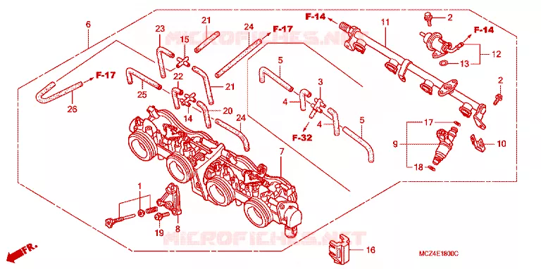 CORPS DE PAPILLON Honda MOTO 900 HORNET 2004  CB900F4