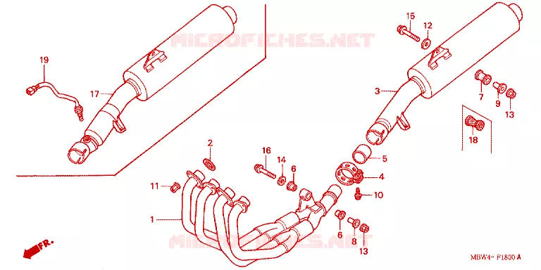 SILENCIEUX D'ECHAPPEMENT Honda MOTO 600 CBR 2005  CBR600F45
