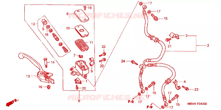 MAITRE CYLINDRE DE FREIN AVANT Honda MOTO 600 CBR 2006  CBR600F46