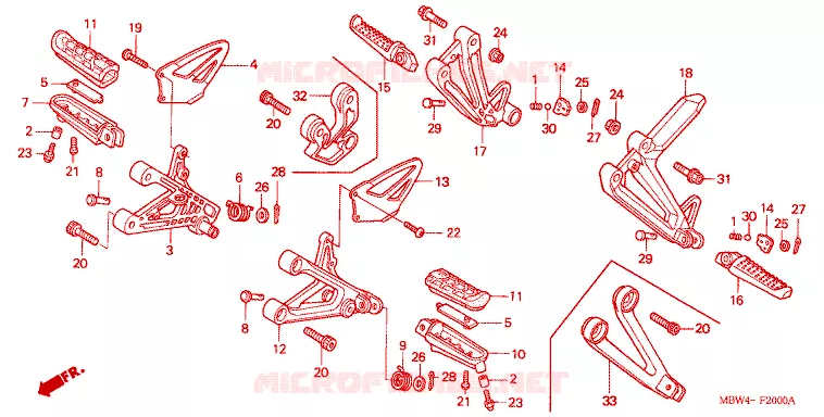 REPOSE PIED Honda MOTO 600 CBR 2006  CBR600F46