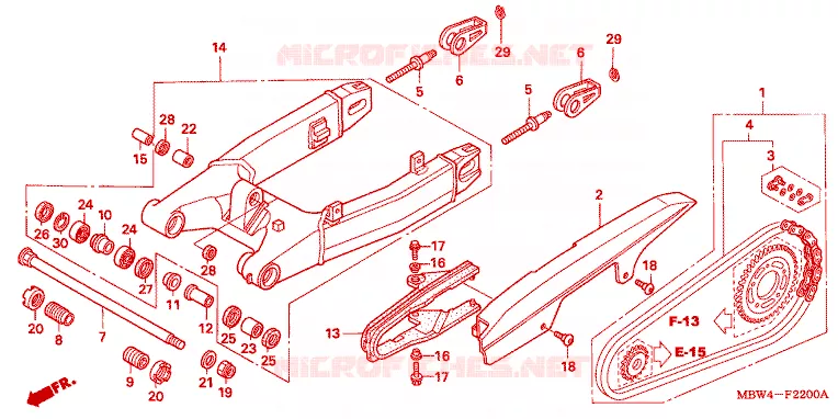 BRAS OSCILLANT Honda MOTO 600 CBR 2000  CBR600F4Y