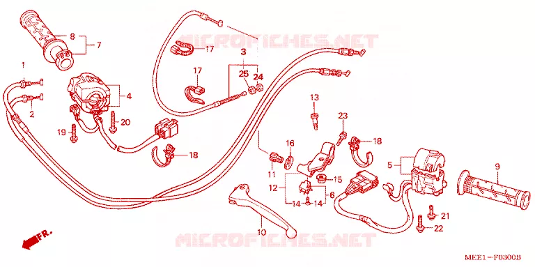 LEVIER DE GUIDON - CABLE - COMMODO Honda MOTO 600 CBR 2006  CBR600RR6_J