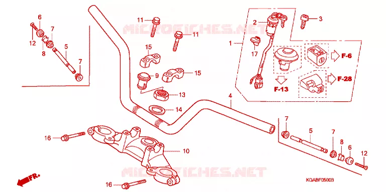 GUIDON - TE DE FOURCHE Honda MOTO 125 CG 2003  CG125ES3