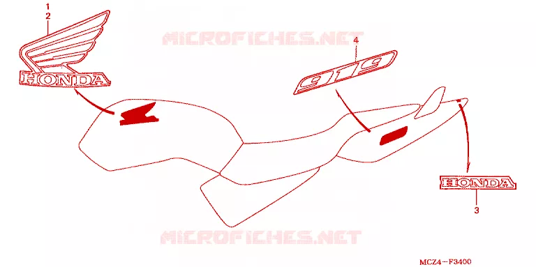 AUTOCOLLANTS Honda MOTO 900 HORNET 2004  CB900F4