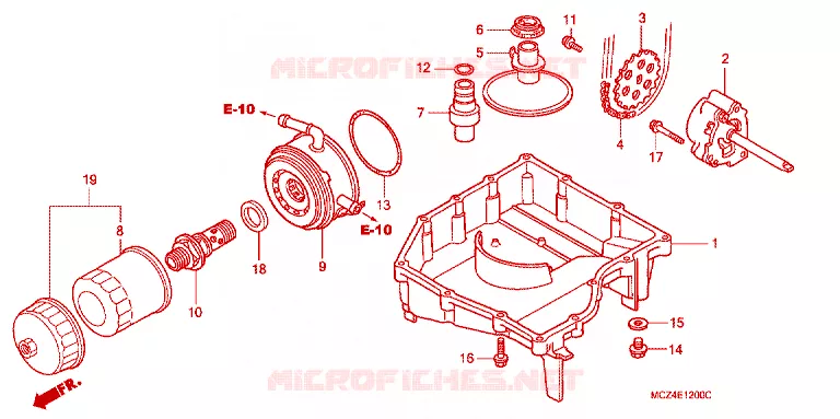 CARTER - POMPE - FILTRE A HUILE Honda MOTO 900 HORNET 2004  CB900F4