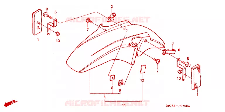 GARDE BOUE AVANT Honda MOTO 900 HORNET 2004  CB900F4