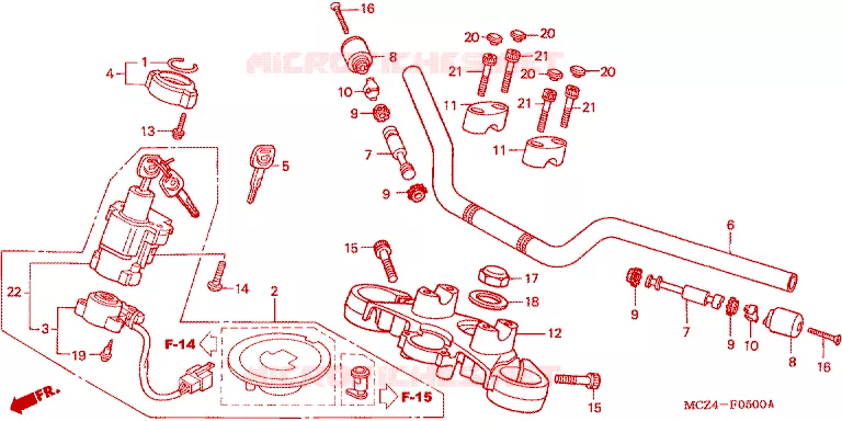 GUIDON - TE DE FOURCHE Honda MOTO 900 HORNET 2004  CB900F4